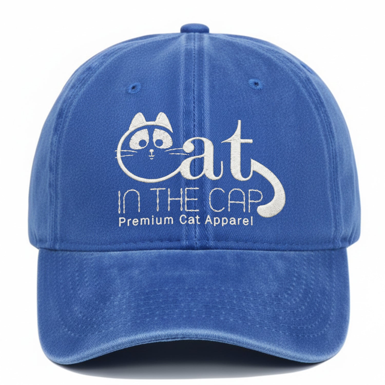 Cat In The Cap Embroidered Hat