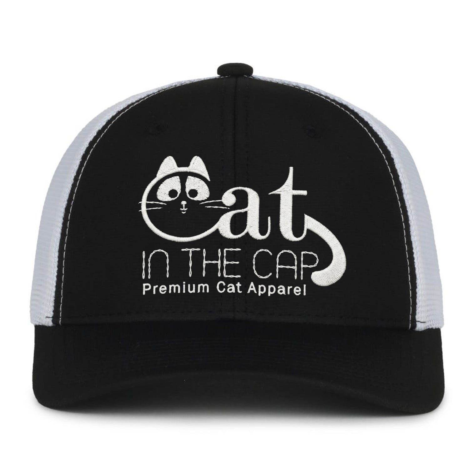 Cat In The Cap Embroidered Hat
