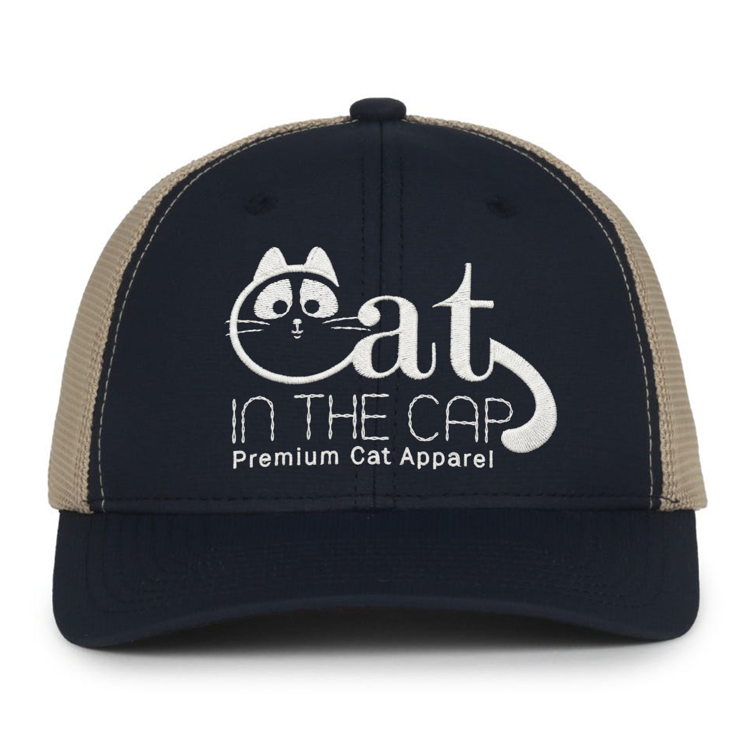 Cat In The Cap Embroidered Hat