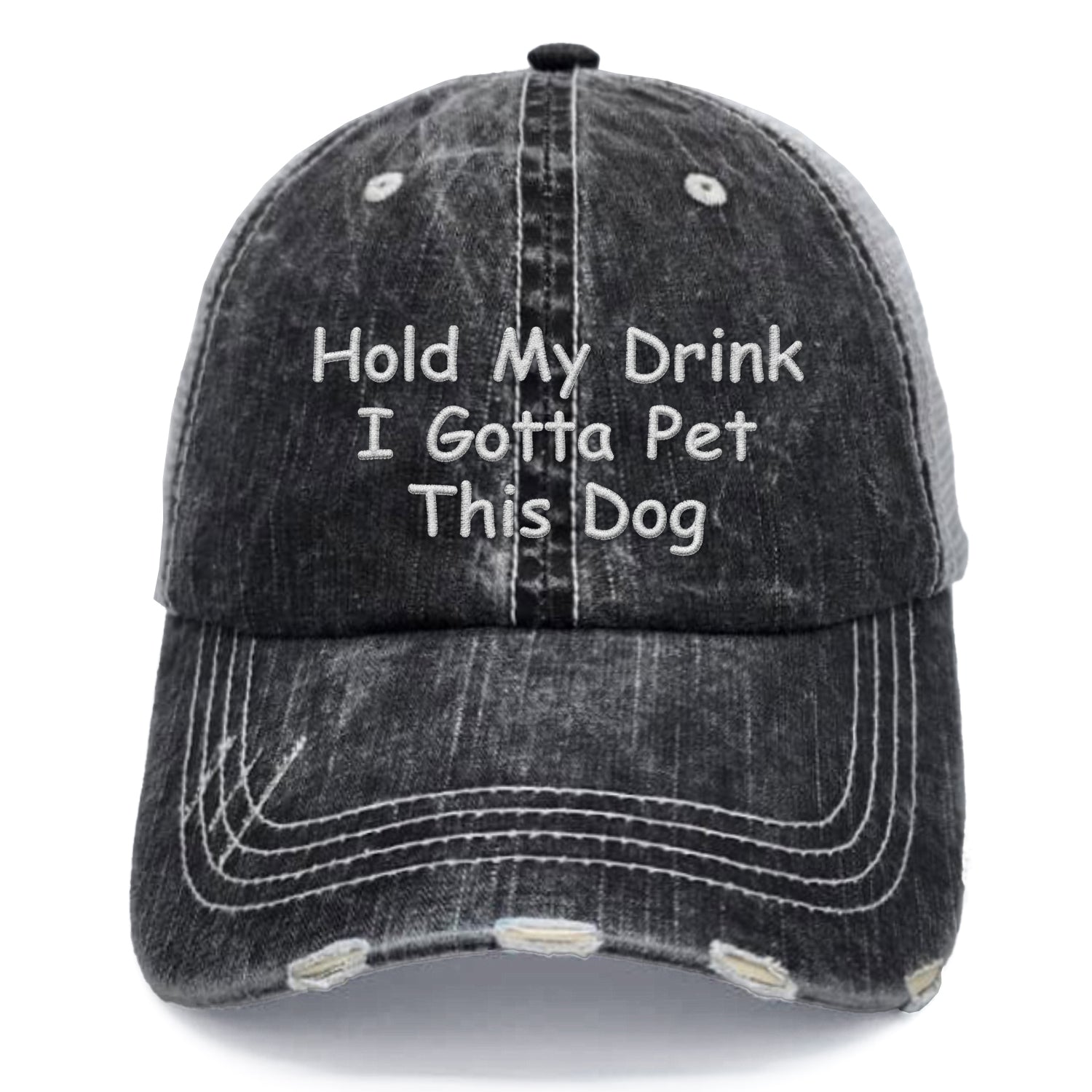 Hold My Drink Embroidered Dog Hat