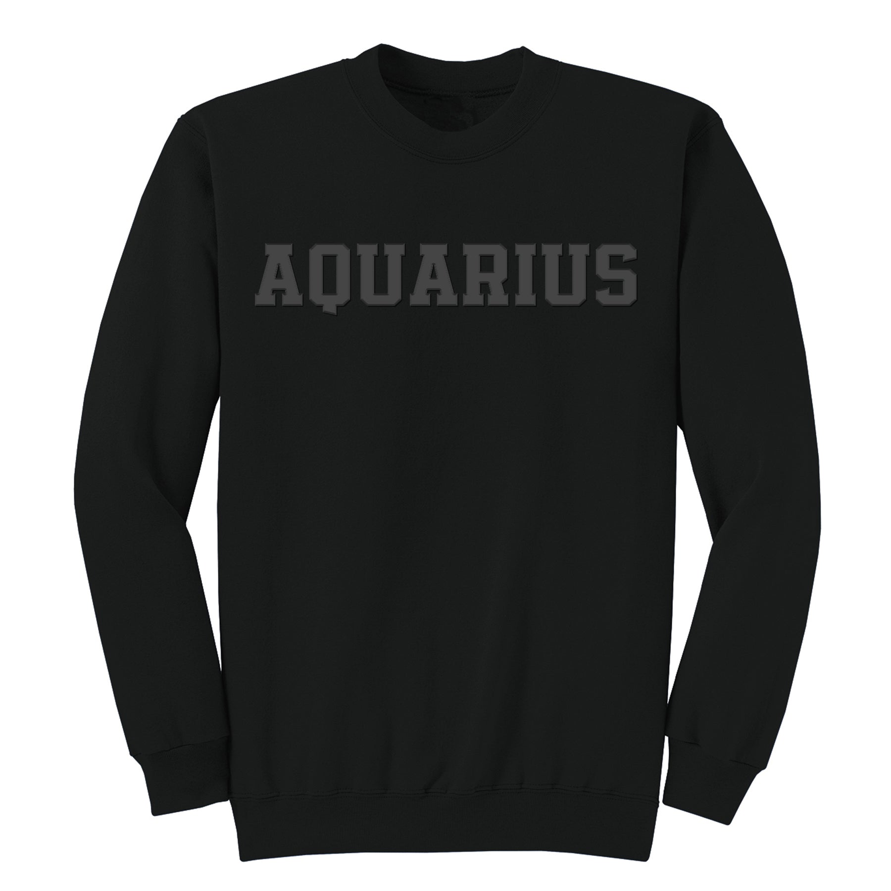 Black Zodiac Puff Print Premium Crewneck Sweatshirt