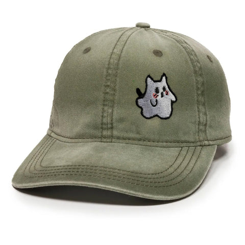 Cat Ghost Embroidered Dad Hats with Adjustable Strap Back Hat