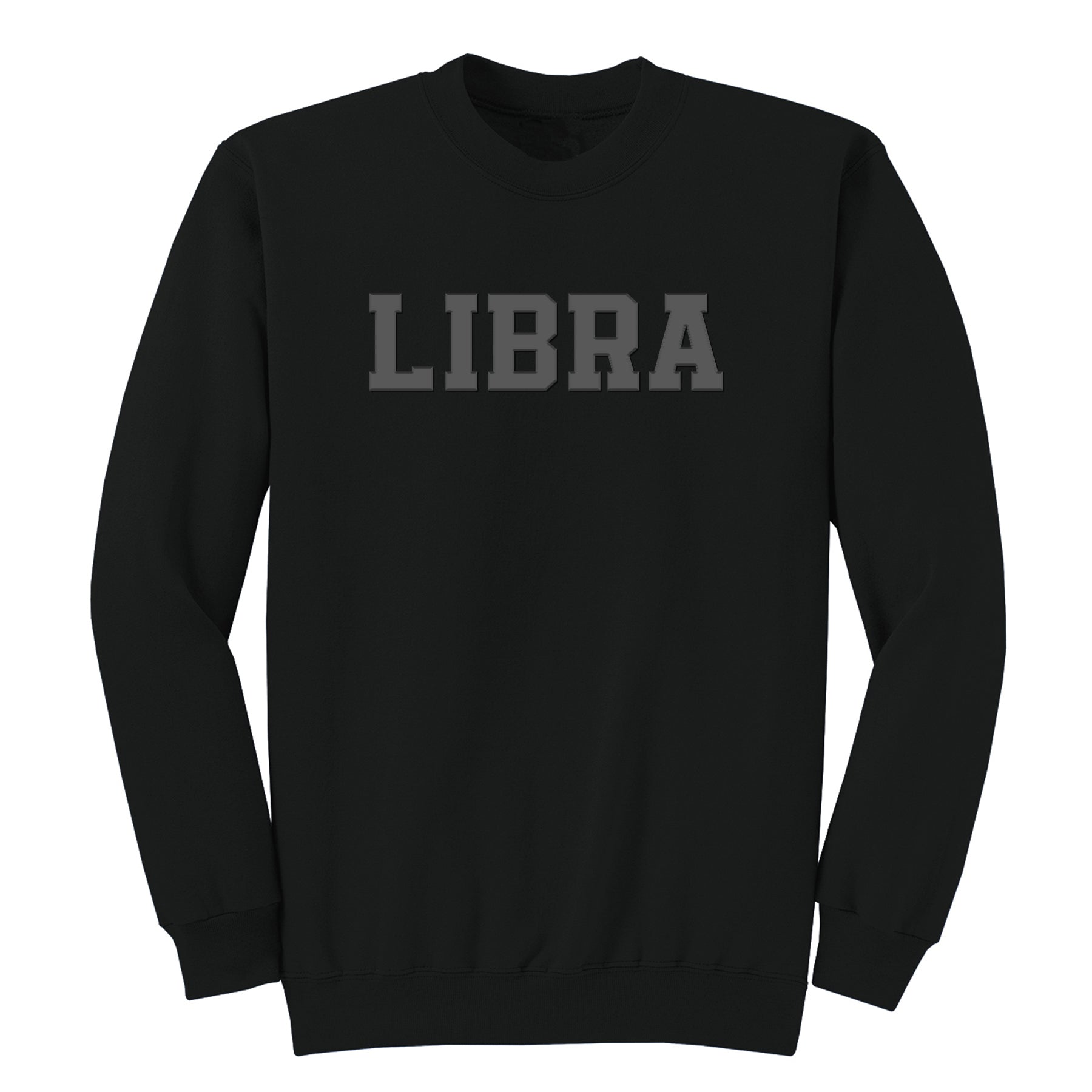 Black Zodiac Puff Print Premium Crewneck Sweatshirt