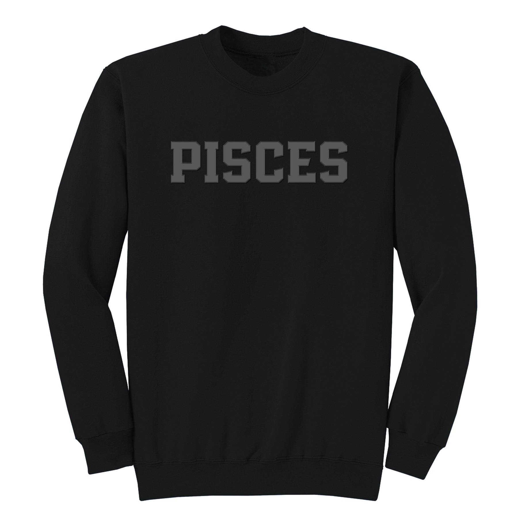 Black Zodiac Puff Print Premium Crewneck Sweatshirt