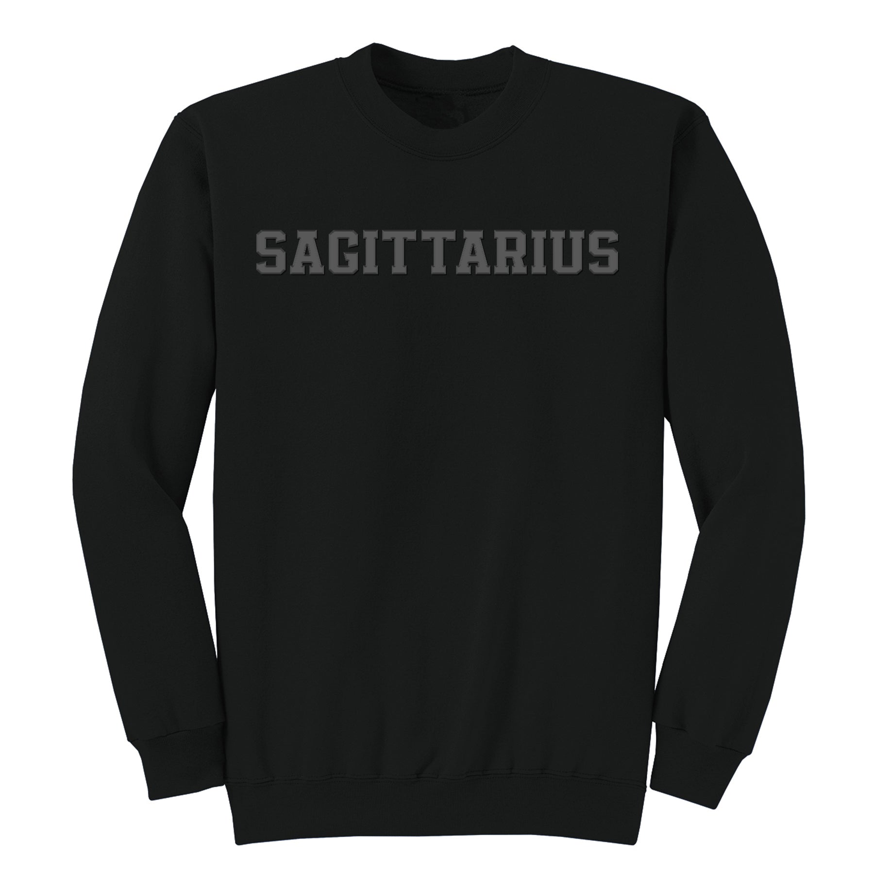 Black Zodiac Puff Print Premium Crewneck Sweatshirt
