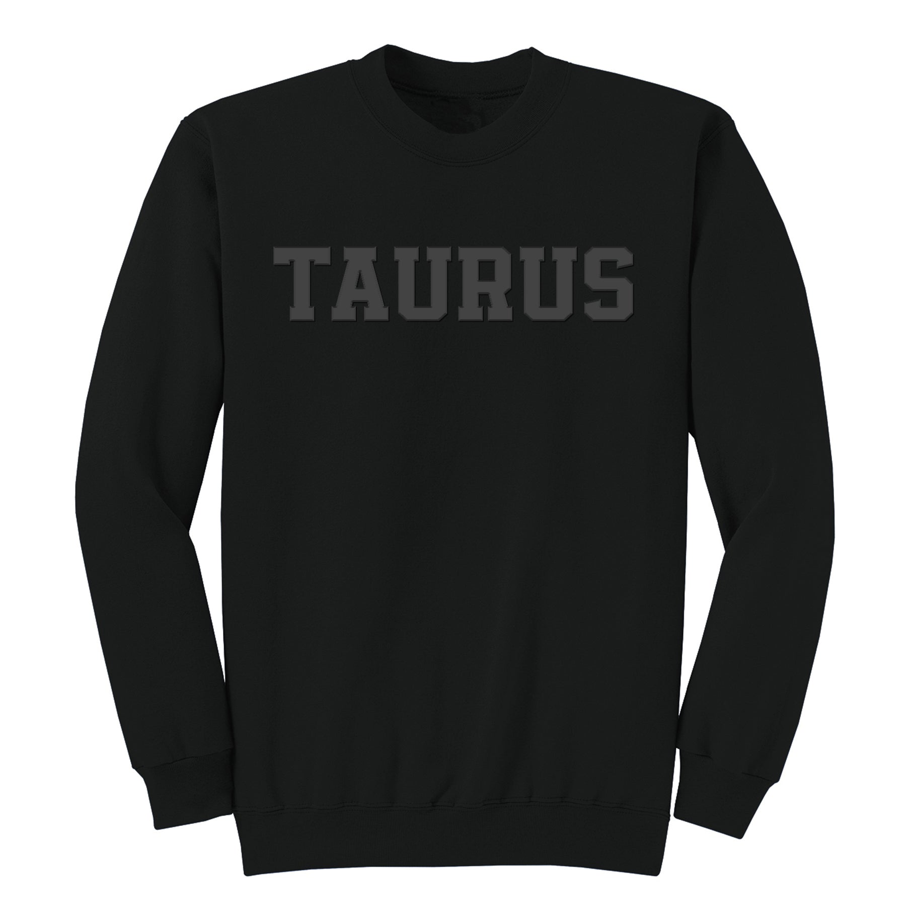 Black Zodiac Puff Print Premium Crewneck Sweatshirt