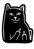 Cat Giving Middle Finger Vinyl Decal