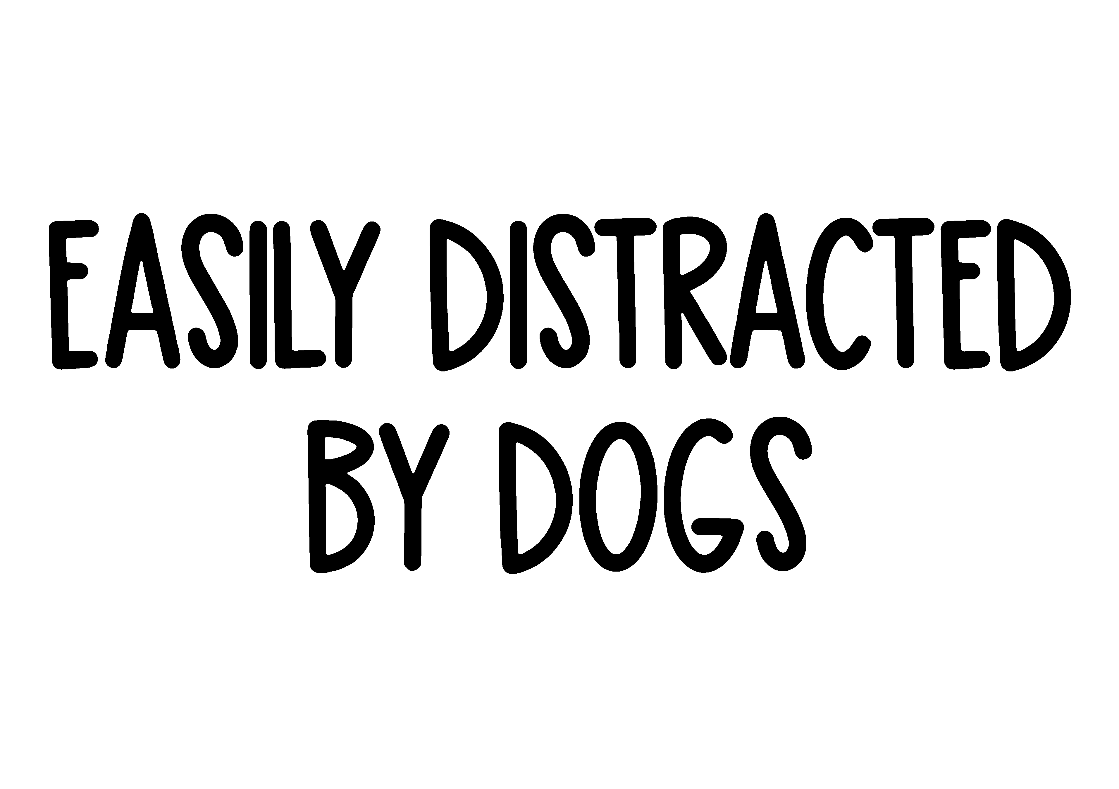 Easily Distracted By Dogs Vinyl Sticker