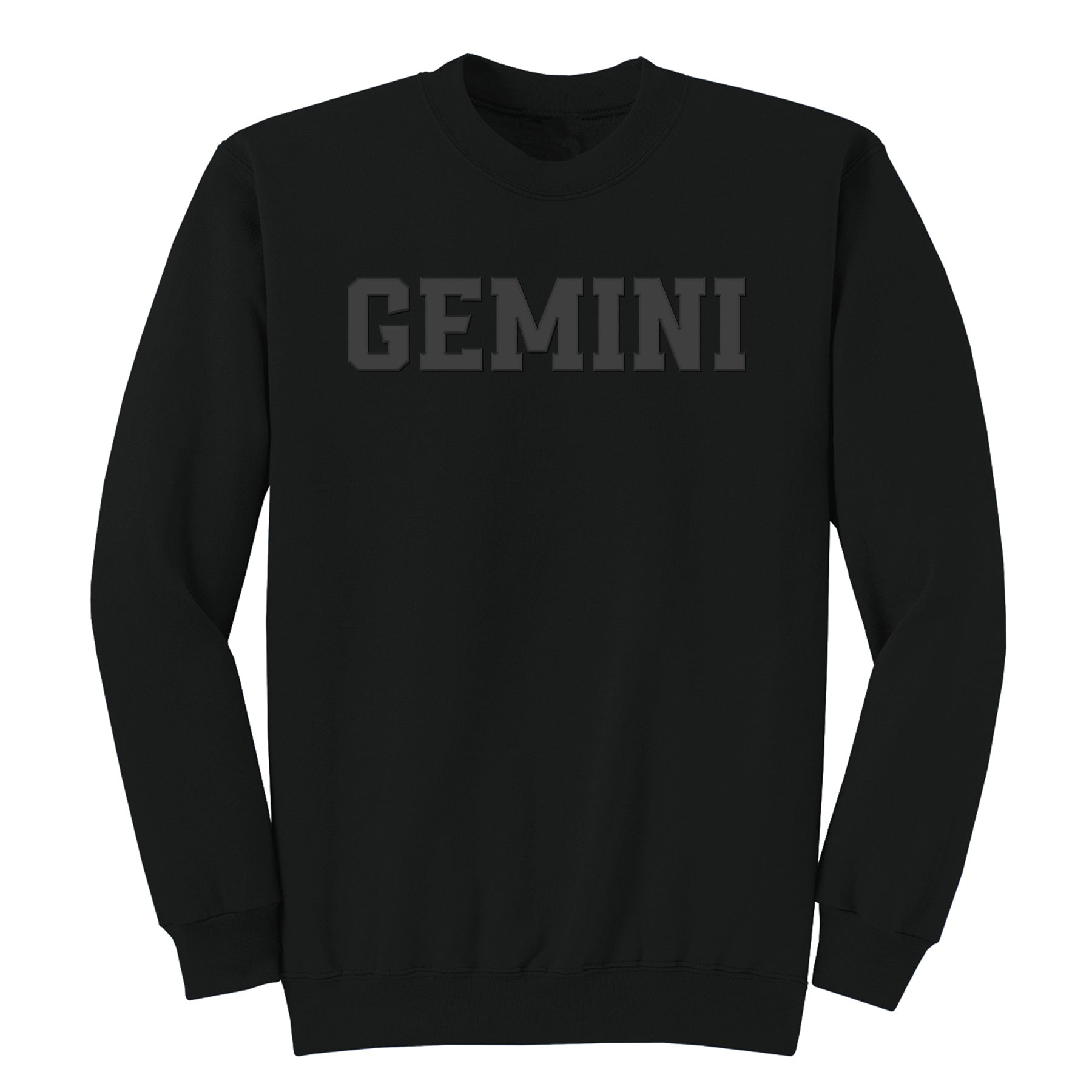 Black Zodiac Puff Print Premium Crewneck Sweatshirt