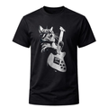 Funny Cat Musician Graphic Tee, Classic Rock Animal Lover Gift