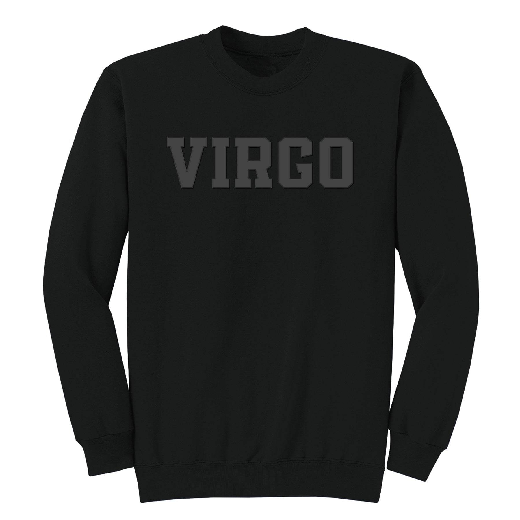 Black Zodiac Puff Print Premium Crewneck Sweatshirt